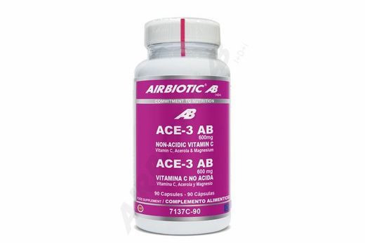 ACE-3 600 MG (600 mg de vitamine C non acide, magnésium et acérola) -90 gélules