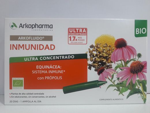 Arkofluido inmunidad BIO 20 ampollas.Arkopharma.Con Equinacea y Própolis