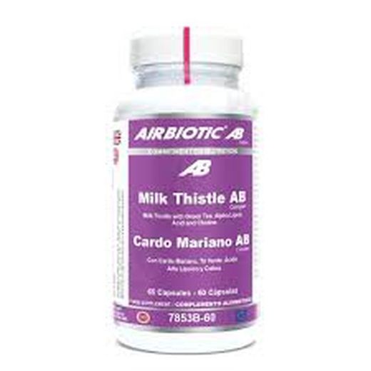 Milk Thistle AB Complex airbiotic 60 cápsulas com chá verde, ácido alfalipóico e colina