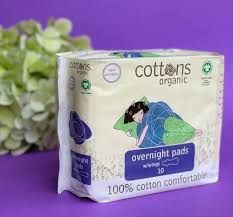 Cottons compresa con alas noche 10 unidades