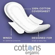 Cottons compresa con alas noche 10 unidades