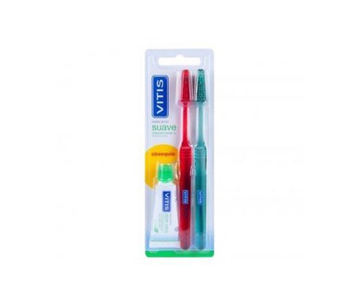Escova de Dentes Dupla Vitis Média + Pasta de Presente 15 ml
