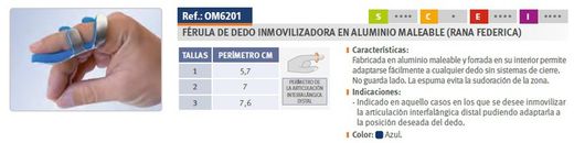 Férula inmovilizadora de dedo -rana federica-