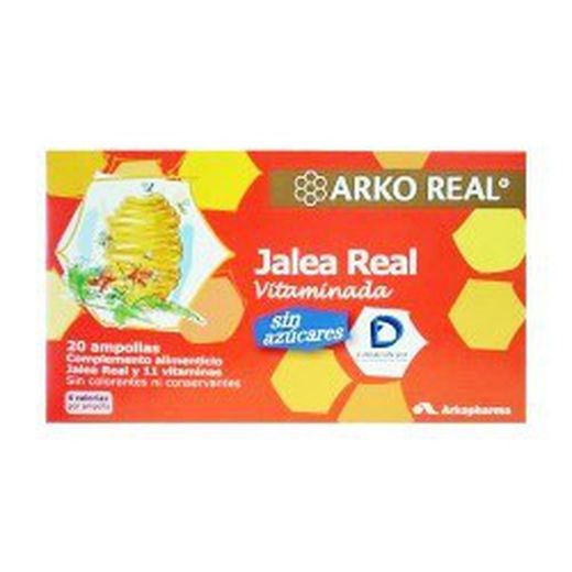 Jalea Real Vitaminada 1000 mg  Sin Azúcares Arko 20 ampollas