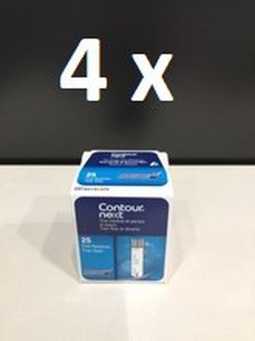 Pack 4 cajas tiras reactivas contour next para glucosa