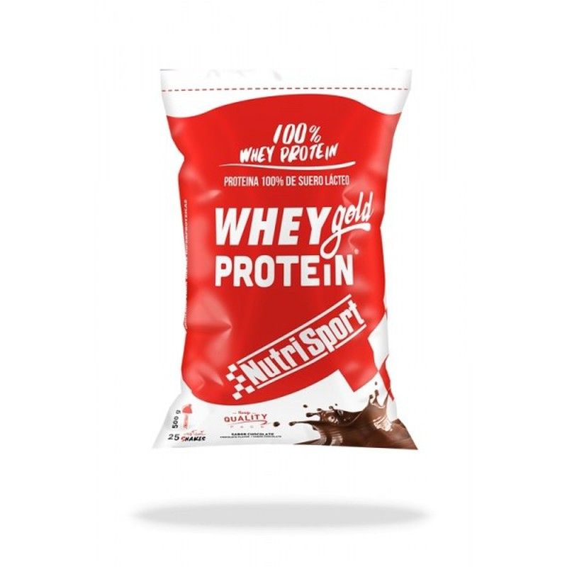 Nutrisport   100% Whey Gold Protein suero lácteo 500 g . Con  Vitamina B6 Sabor Chocolate